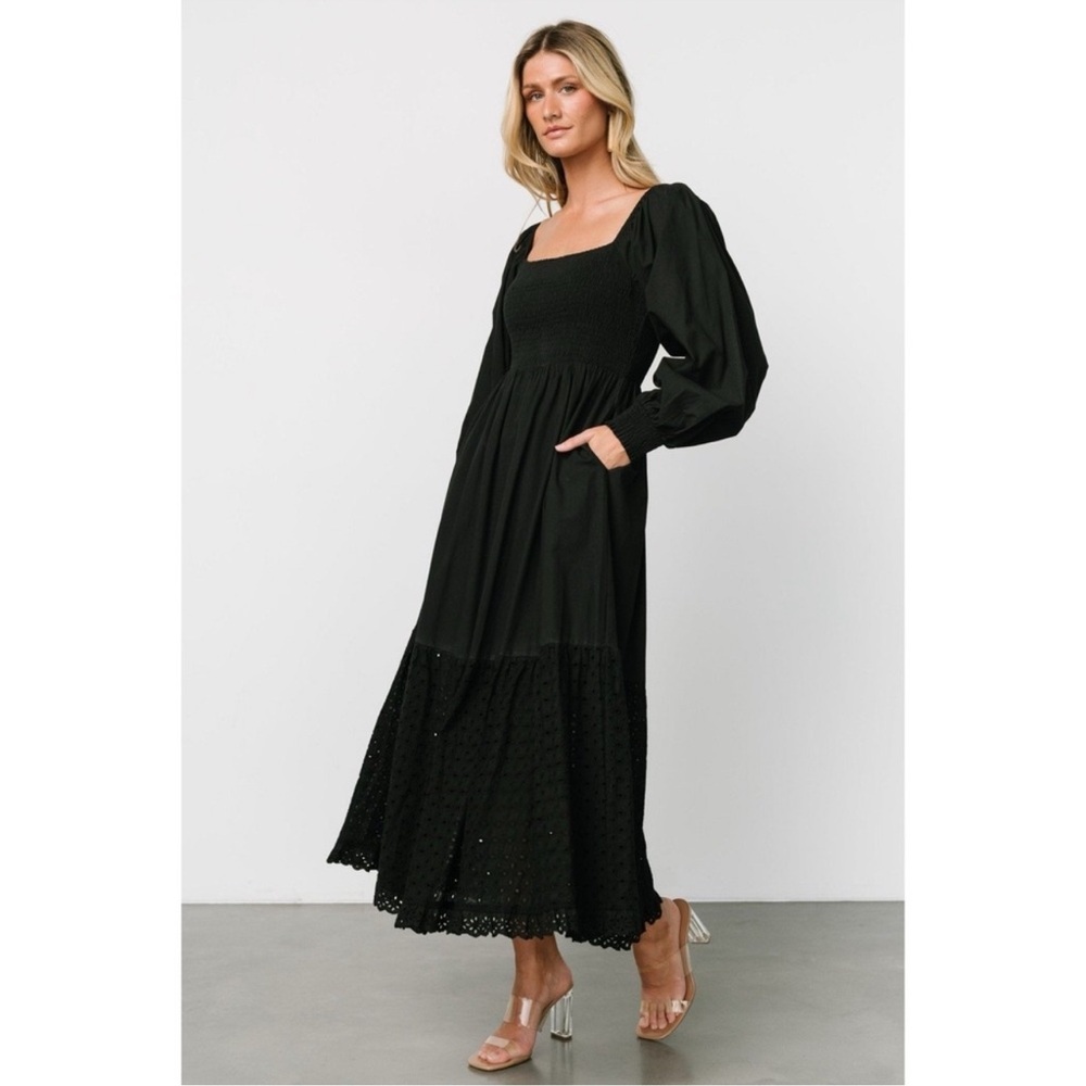Baltic Born Chandler black eyelet maxi dress